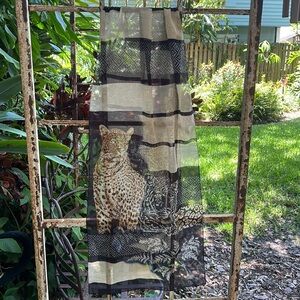 Made in Italy cheetah tiger leopard big cat black and tan scarf